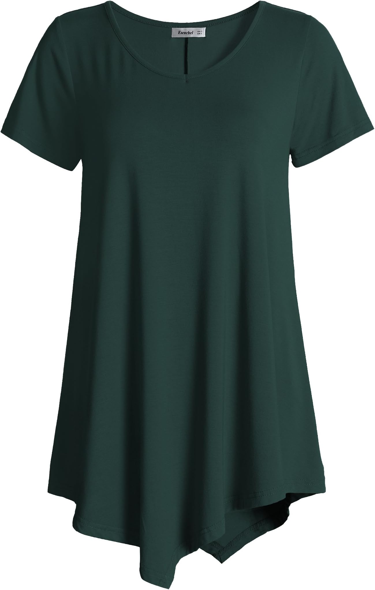 Esenchel Women's V-Neck Swing Shirt Casual Tunic Top for Leggings