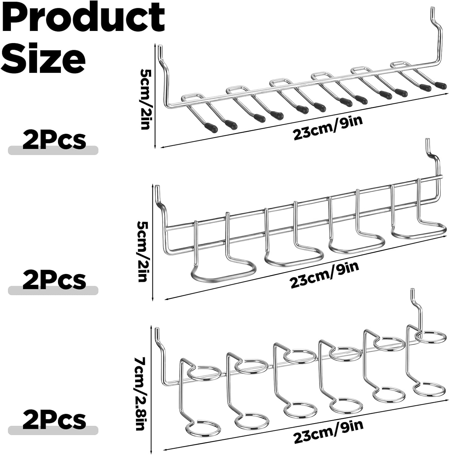 6 PCS Pegboard Screwdriver Holders Organizer Screwdriver Organizer Tool Holders with Double-Ring Tool Pegboard Accessories for Garage Workshop Home Store