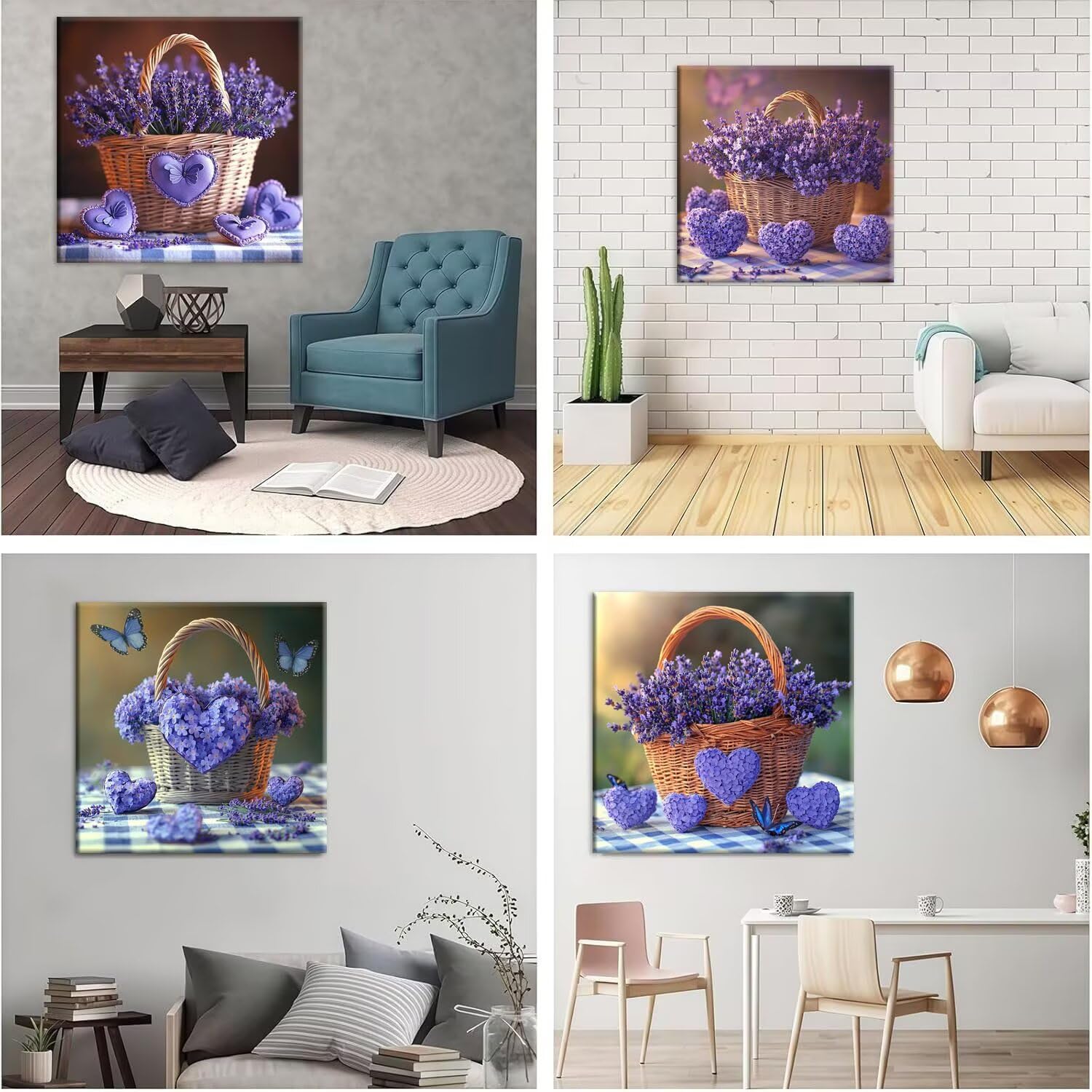 Canasta de flores de lavanda Pintar Diamantes Kit Adultos 45x45cm f-890