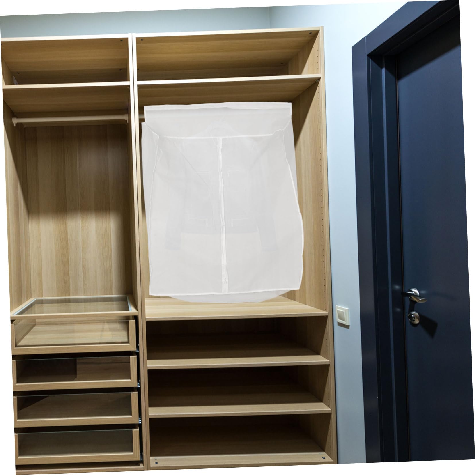 Funda para Colgar Ropa Protectora contra Polvo y Plegable de Peva Color Claro para Guardar Trajes y Ropa Hogar