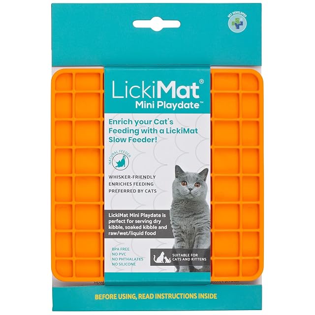 LickiMat Cat Mini Classic - Alimentación moderna para toda la familia felina, alimentación lenta, reduce…