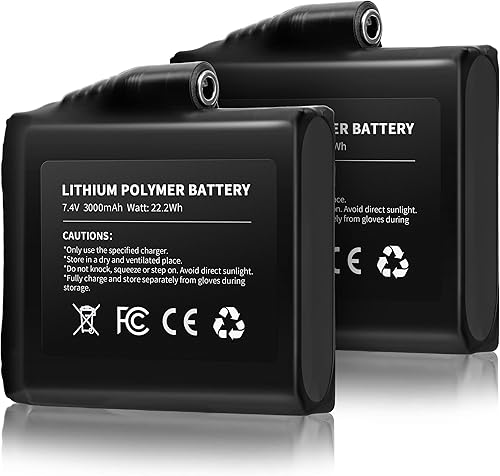 Baterías recargables de iones de litio de 7.4 V 2500 MAH3000 MAH para guantes térmicos (2 unidades incluidas)