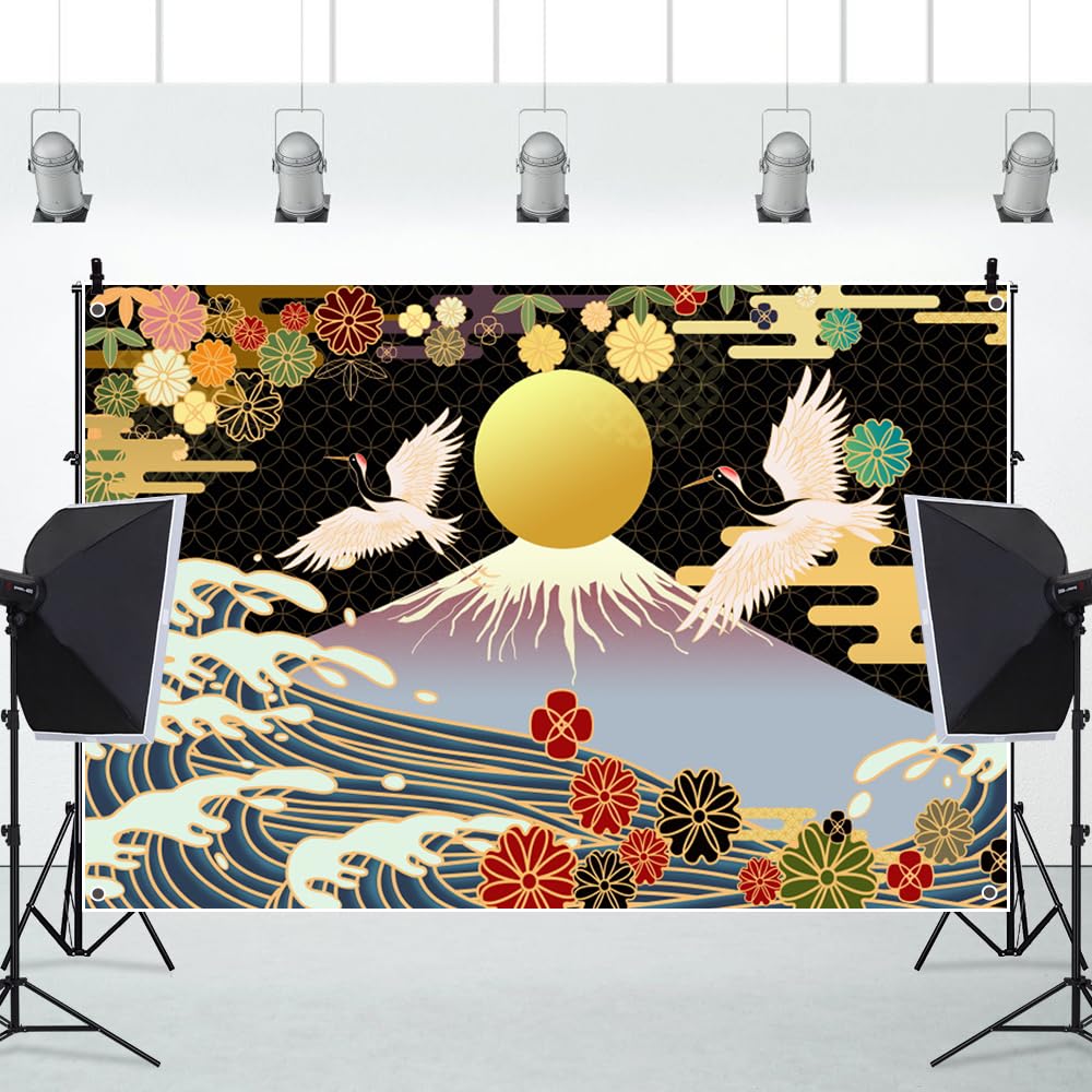 Amazon | Qinunipoto 正月 背景 1.8x1.2m 和風 和柄 新年 撮影布