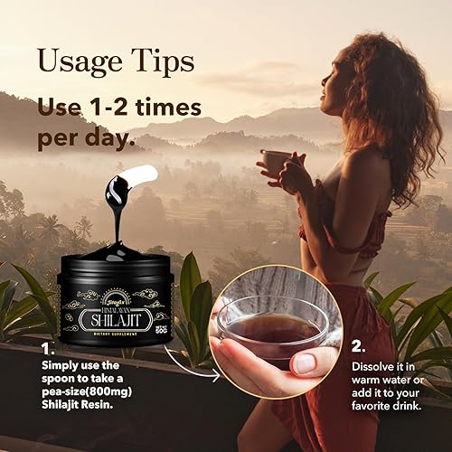 Miniatura 7 de Jitagix Shilajit Resina Shilajit orgánica pura del Himalaya  Resina Shilajit de nivel de oro natural de 800 mg de potencia  85+ oligominerales y