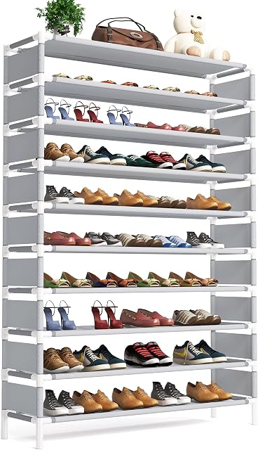 Tribesigns 10 Tiers Shoe Rack, Large Capacity Shoe Organizer, Shoe Shelf for 50 Pair, Large Shoe Rack, Extra Large Shoe Shelf