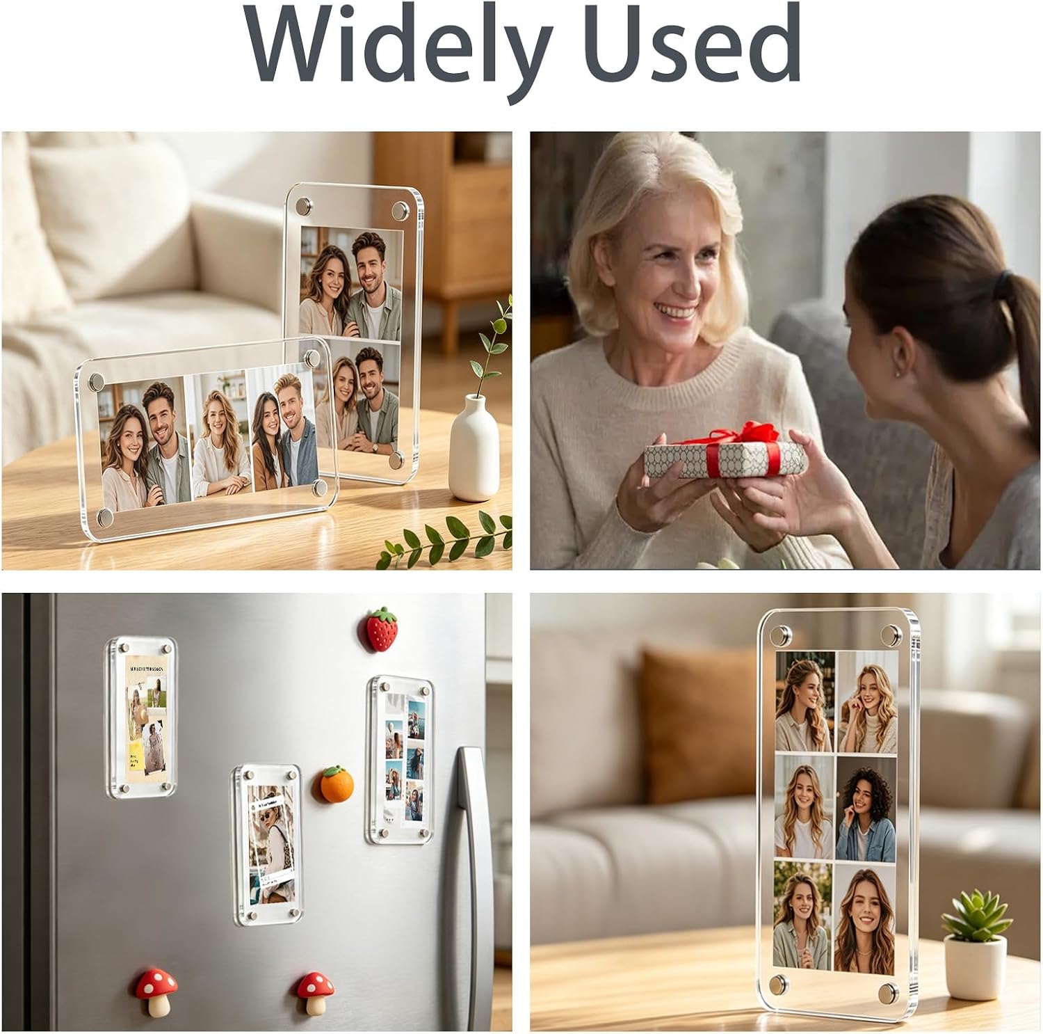 2Pcs Magnetic Picture Frame Acrylic Photo Strip Booth