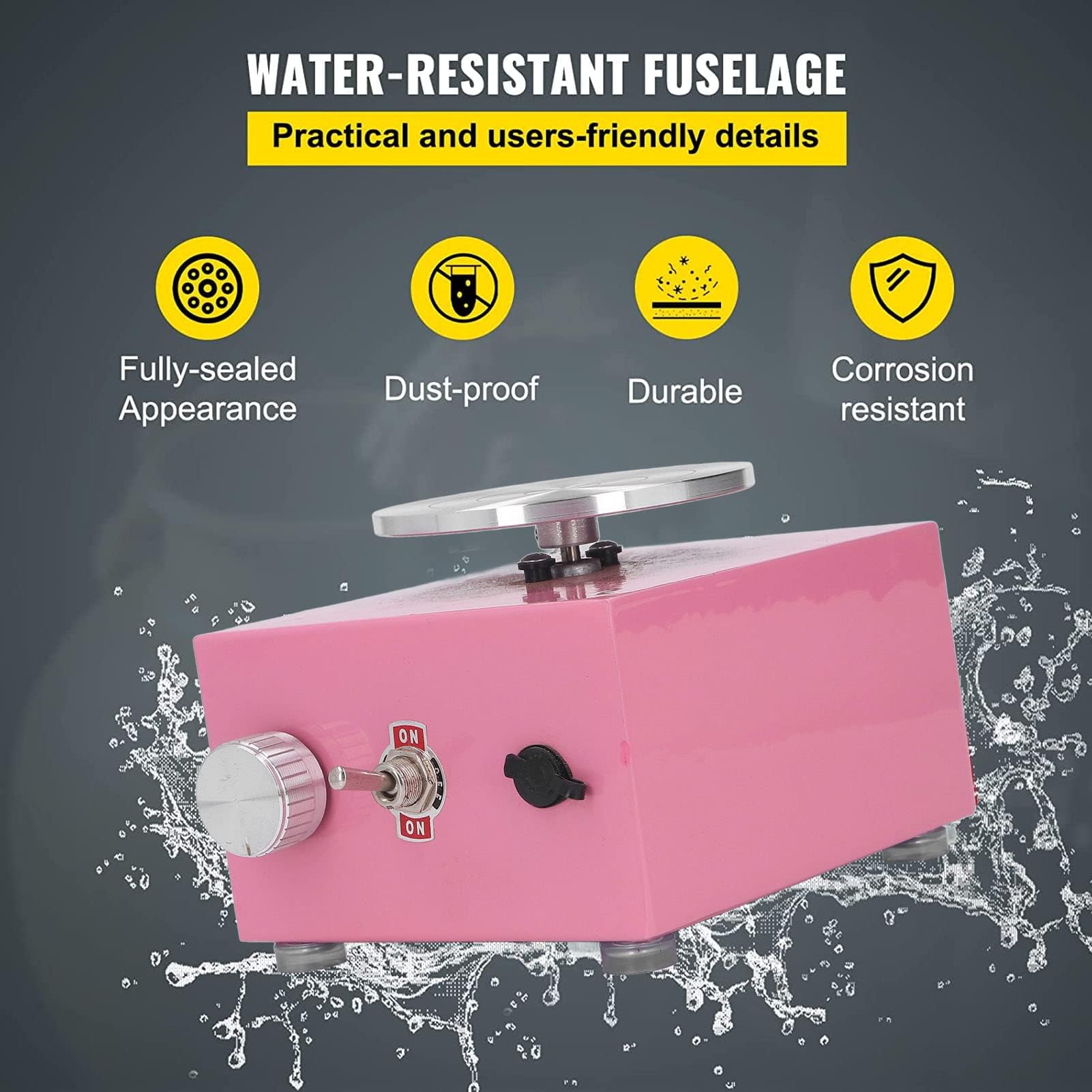 Mini Máquina de Torno de Cerámica con Plato Giratorio Estable y Fácil de Usar, Tamaño Compacto, Rosa Vivo, para la Interacción entre e Hijos (Enchufe de la UE)