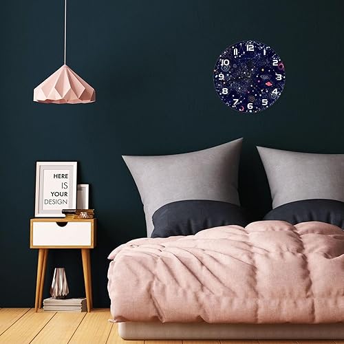 Vista 27 de Reloj de pared para niños de 10 pulgadas, silencioso, sin tictac, fácil de leer, reloj de pared para niños y niñas, decorativo para habitación
