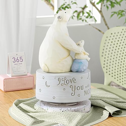 Miniatura 8 de Figura coleccionable de caja de música de oso polar, figura esculpida pintada a mano, regalo de aniversario de cumpleaños para mamá, hija, hijo,