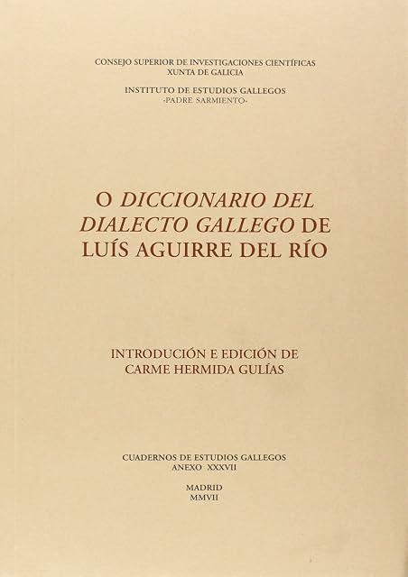 Portada de O diccionario del Dialecto gallego de Luís Aguirre del Río