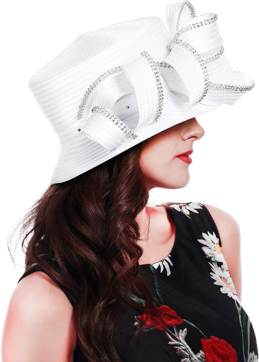 FORBUSITE Church Hats for Women Derby Tea Party Dress Hat for Ladies Bucket Hats
