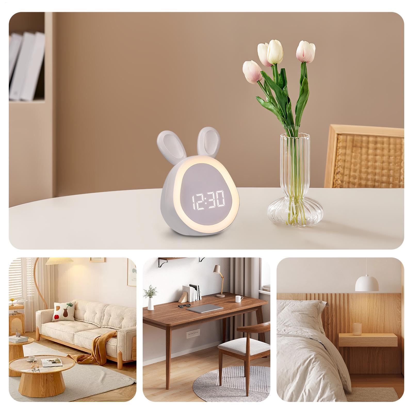Wecker für Kinder, süßer Wecker - Kinderuhren für Schlafzimmer,Nachtlichtuhr für Kleinkinder, Digitaluhren für Schlafzimmer, USB-Aufladung für Schlafzimmer, Nachttisch