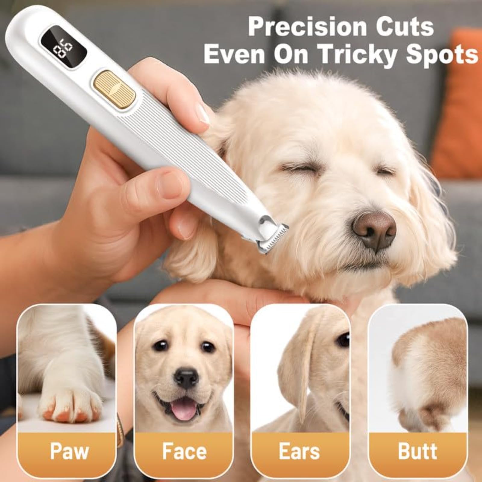 Patounet Tondeuse Pour Chat – Tondeuse Électrique De Précision Ultra-Silencieuse, Lames Sûres Et Hypoallergéniques, Ne Blessera Pas Votre Chat, Rechargeable Chiens, Chats, Pattes, Yeux, Oreilles, Visa