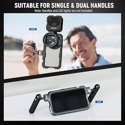 Miniatura 4 de NEEWER PA023 - Soporte de video de 15 Pro Cage con adaptador de filtro a presión de 2.638 in, placa trasera de lente roscada de 0.669 in, zapatos