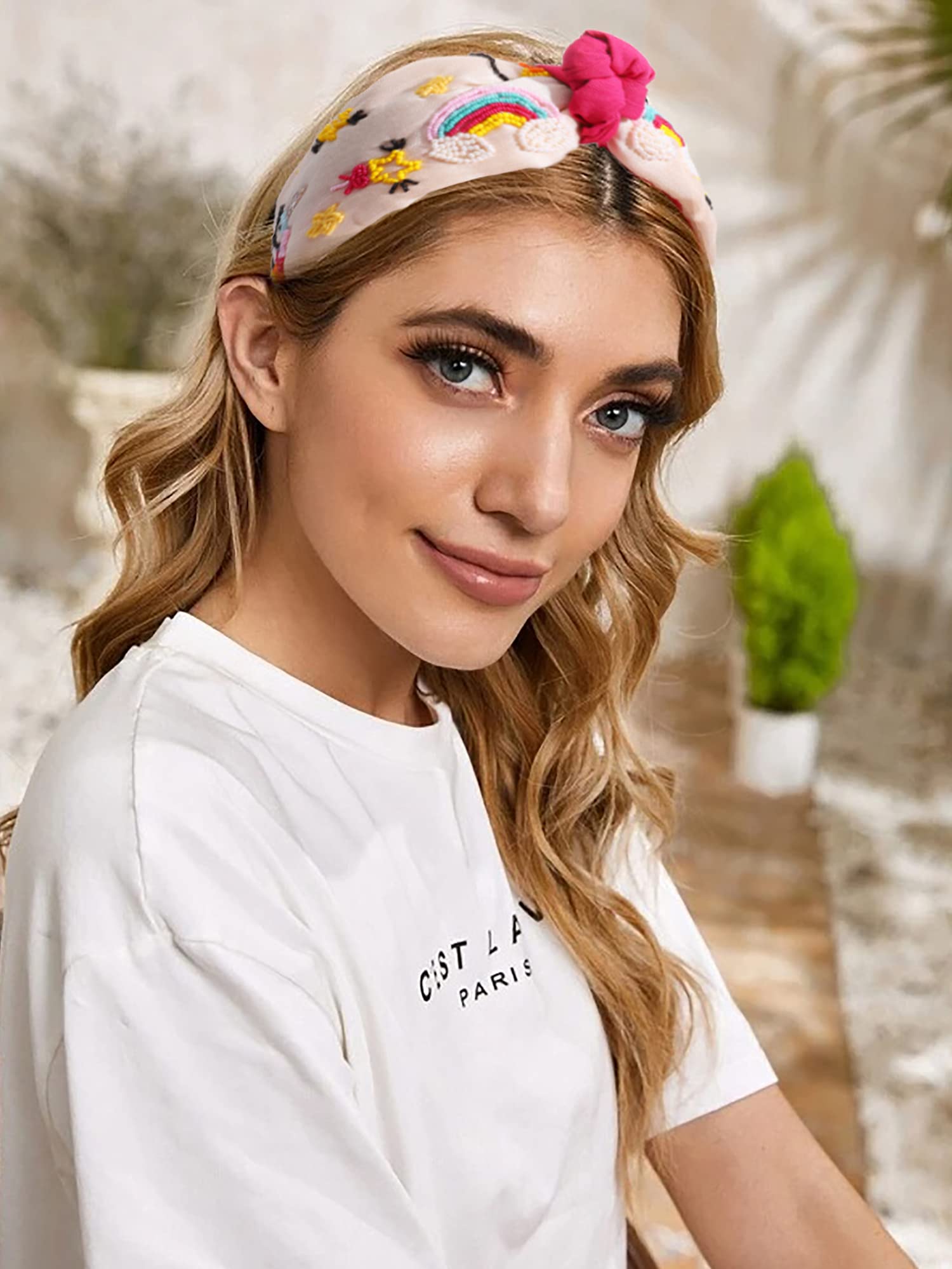Amazon.com : CEALXHENY Bead Embroidered Headbands for Women 