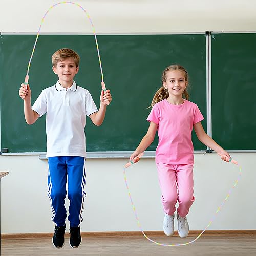 Miniatura 6 de Beaded Jump Rope 1 Pack/2 Pack, ACEONE Segmented Skipping Rope for Kids Adults, Adjustable Tangle-Free Toddler Jumping Rope for Fitness Exercise