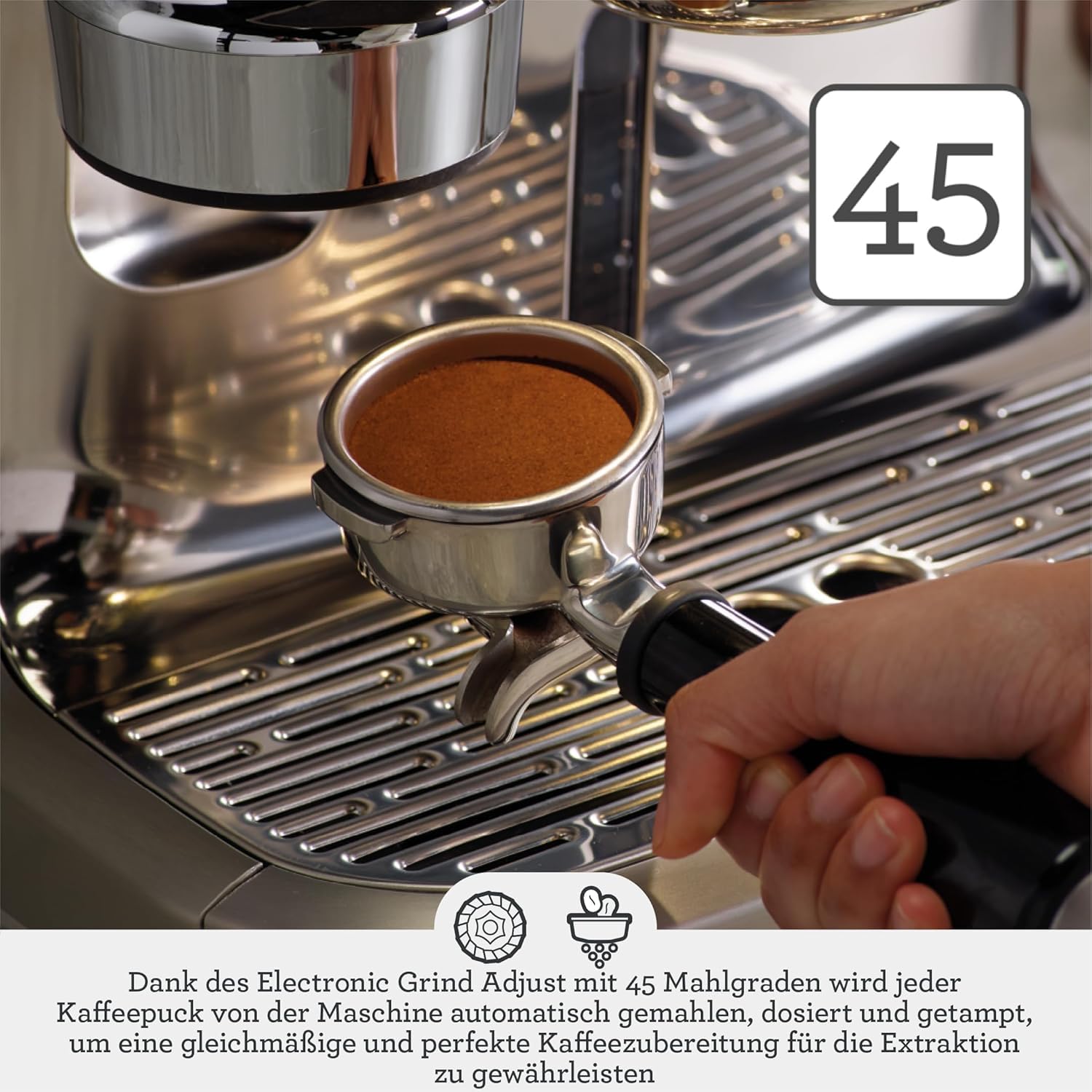 Sage The Oracle Dual Boiler Kaffeemaschine mit manuellem & automatischem Milchaufschäumer 45 Mahlgradeinstellungen 16 Programme Espresso Cappuccino Flat White Schwarz