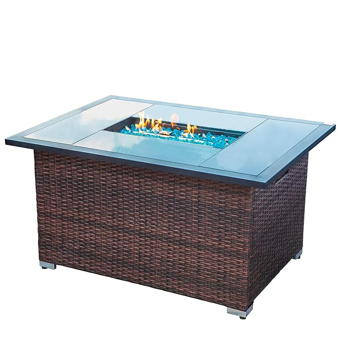 Buy COSIEST Outdoor Propane Fire Table 44inch x 32inch Rectangle