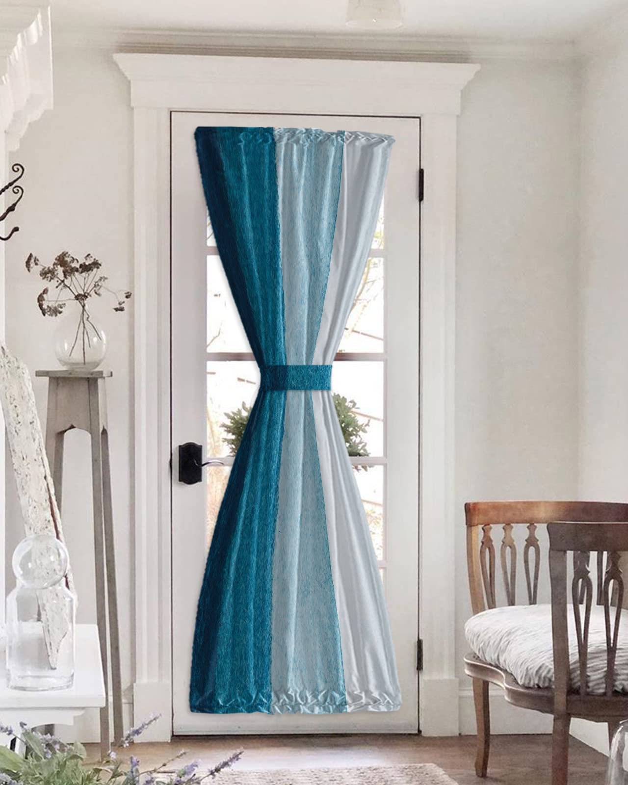 French Door Blackout Curtain Panel | Turquoise, 25x72 Inch, Rod Pocket, Thermal Insulated