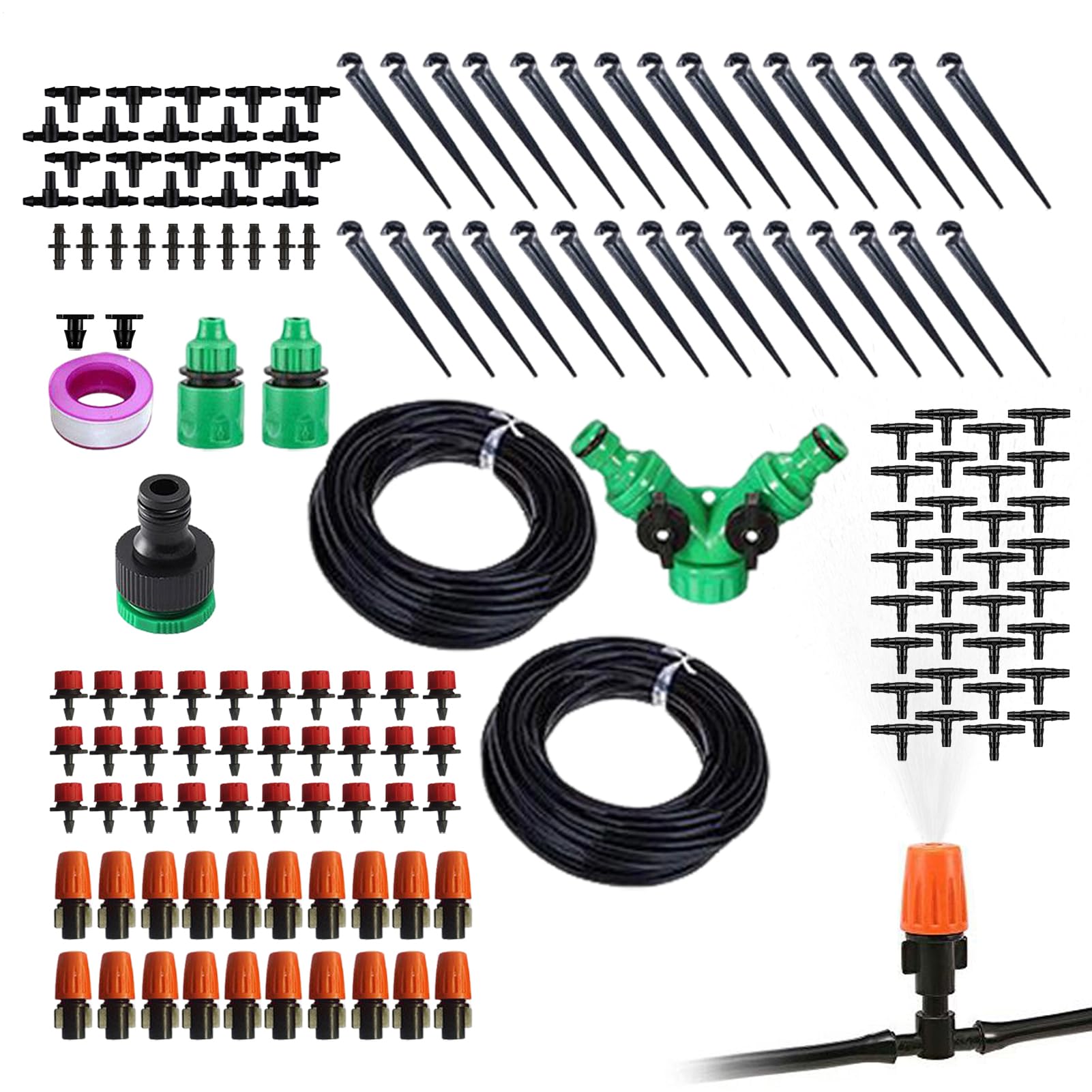 di Irrigazione da Giardino Irrigazione regolabile completa | Kit di Irrigazione per Giardino per Orto Rialzato, Prato, Serra, Giardinieri e Proprietari di Casa
