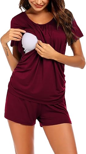 Miniatura 2 de Ekouaer Pijamas de lactancia para mujer, pijamas de lactancia materna, ropa de dormir suave, posparto, ropa de embarazo