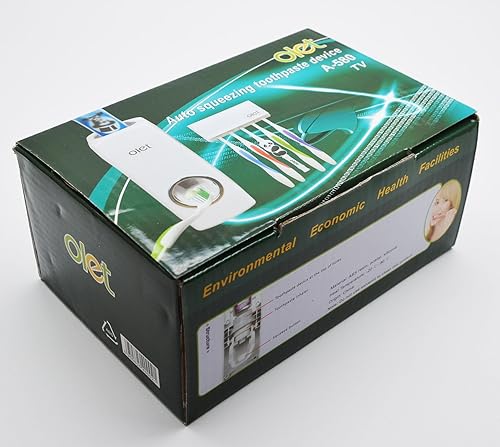 Miniatura 6 de Olet Dispensador automático de pasta de dientes, juego de exprimidor de pasta de dientes y soporte para cepillos de dientes (juego de 5 cepillos).