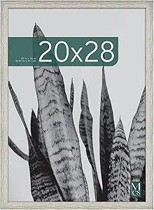 MCS Studio Gallery 20x28 Poster Frame Gray Woodgrain, Vertical & Horizontal Wall Hanging Large Picture Frame for Photos, Posters & Art Prints (1-Pack)