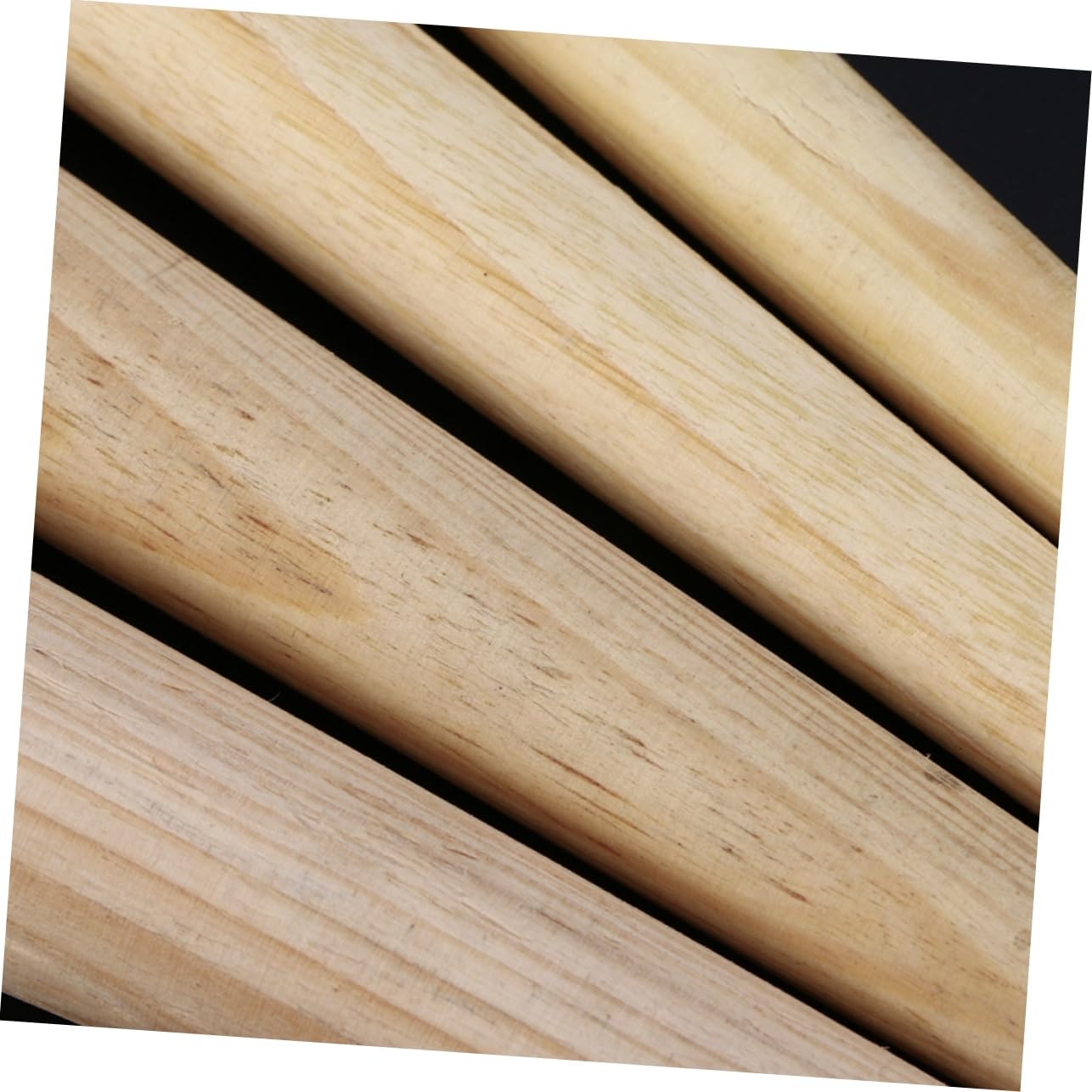 NUOBESTY Pinceau Rond à Manche Long en Bois, Lot de 4 Pièces