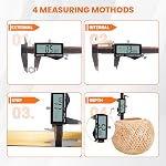 HARDELL Étalonnage numérique, étalonneurs rechargeables avec grande taille LCD Écran, outil de mesure d'étalonnage en acier inoxydable, micromètre automatique, pouce/MM/fraction pour DIY/Household/3D-printing