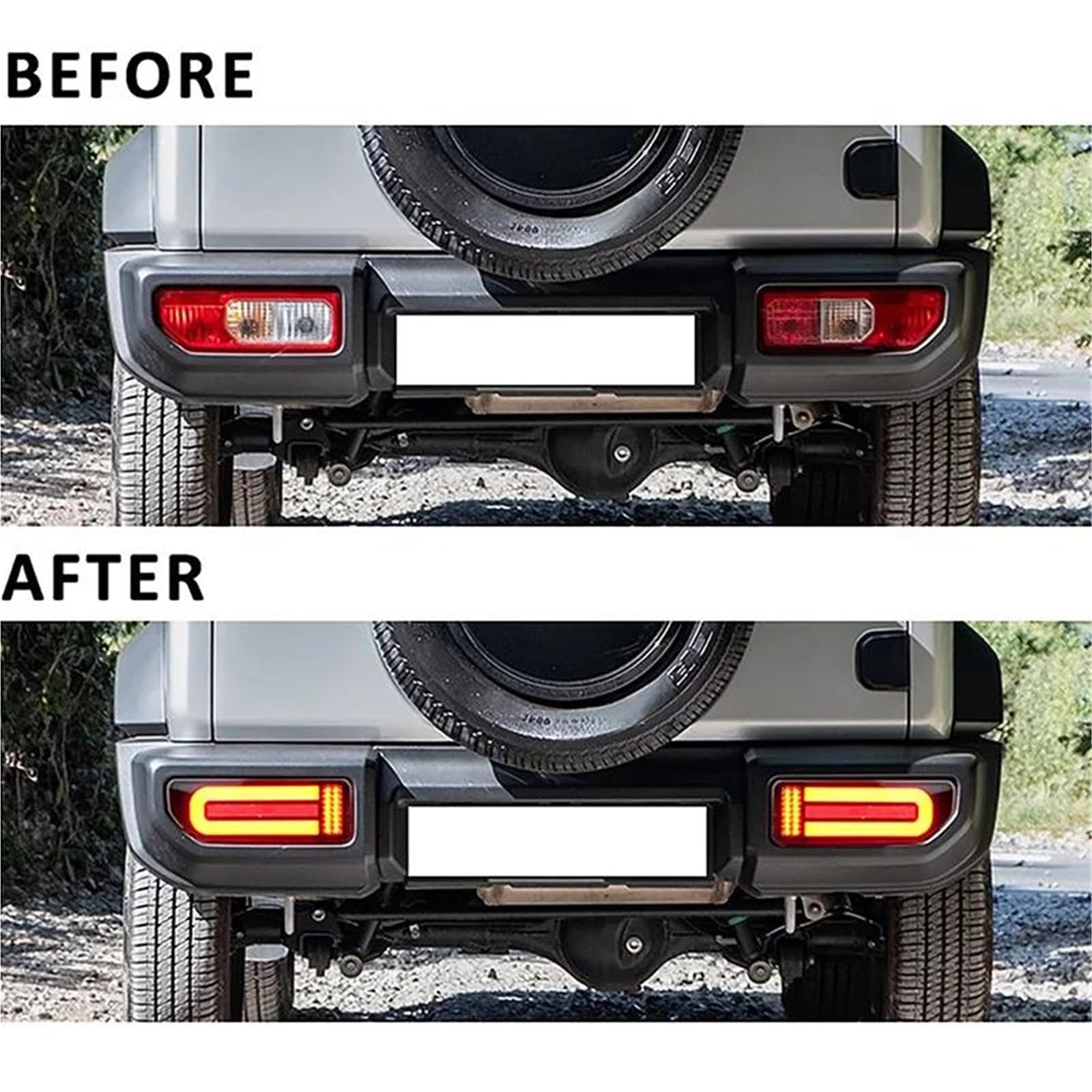 Fanal Trasero Luz Trasera Para Automóvil Para Suzuki Para Jimny 2007-2017 2019-2024 Conjunto De Luz Trasera Luz De Marcha Atrás, Intermitente Luz De Freno Luz antiniebla trasera(Black 2019-2024)
