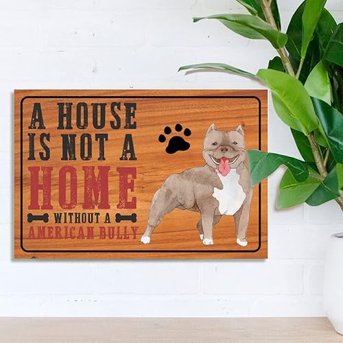 Miniatura 5 de Letrero de madera con texto en inglés American Bully Mom, letrero rústico rústico para colgar en la pared con texto en inglés A House is Not A Home