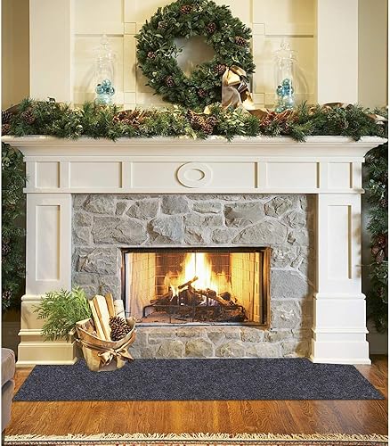 Vista 3 de Alfombra para chimenea: tapete ignífugo para estufa, resistente al calor, tapete de brasas y tapete para parrilla, material absorbente, protege