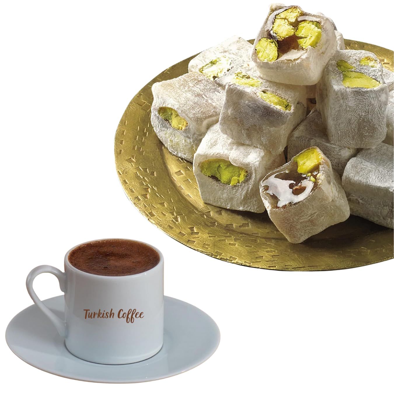 Turkish Ottoman Delight Pistachio Double Turkish Delight (400g | 17.10 oz) - Perfect Ramadan & Eid Gift Box, Ideal for Iftar, Pistachio Flavor - Pack Of 4