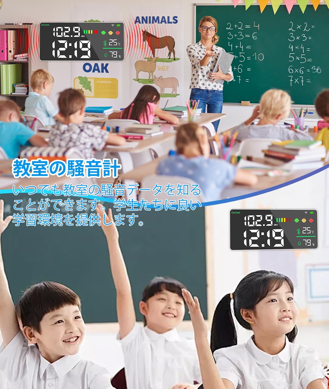 Amazon.co.jp: GHDVOP デシベルメーター 騒音計 時間機能付き 壁掛け