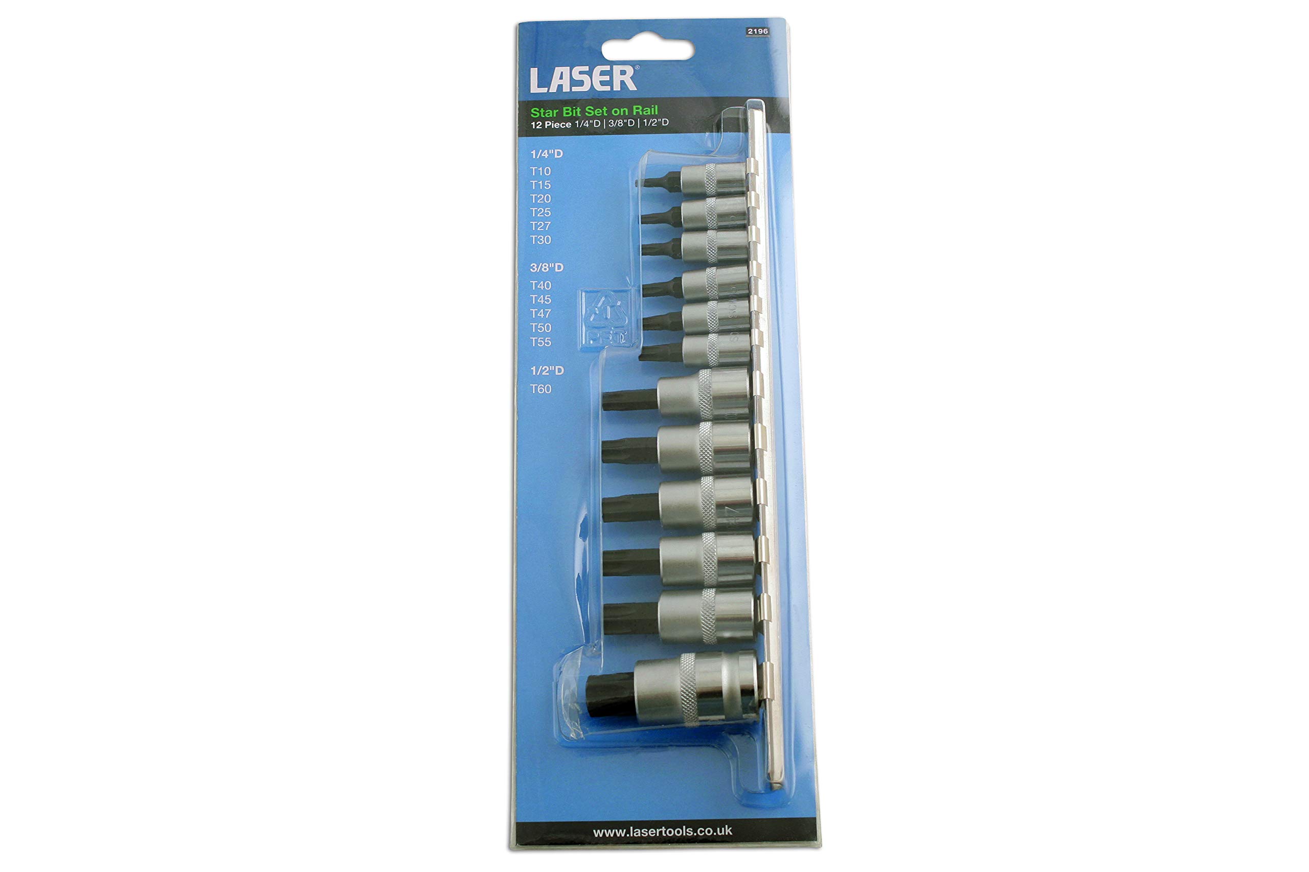 Laser 2196 zestaw bitów w kształcie gwiazdki 1/4" 3/8" i 1/2" d 12 szt