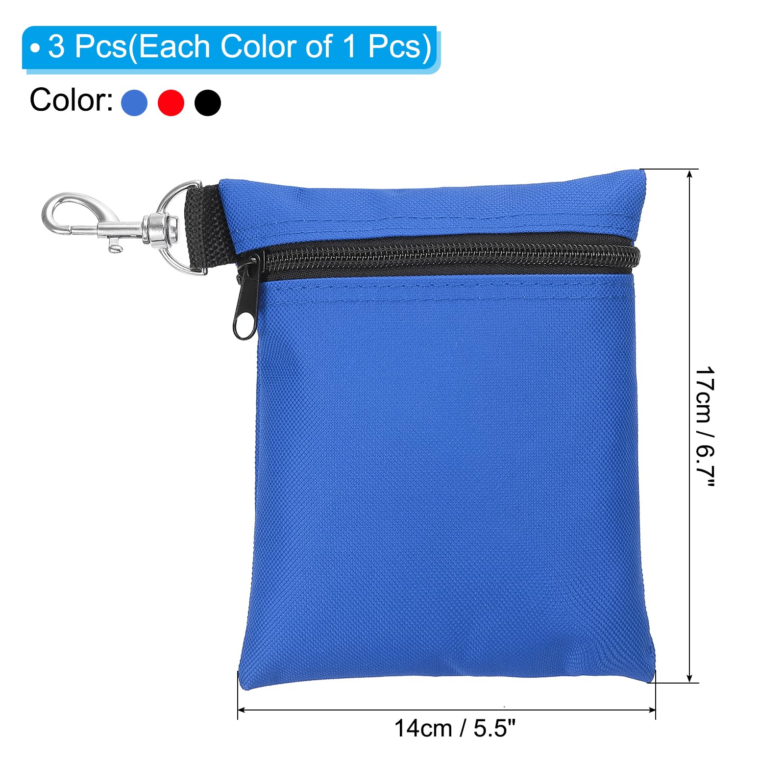 PATIKIL Zipper Golf Tee Pouch 6.7 x 5.5 Inch - Image 2