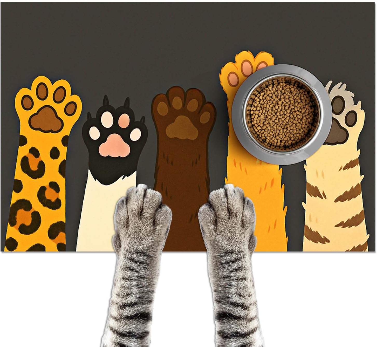 HOMETITUTE Pet Feeding Mat Easy Clean Food Bowl Placemat 24 x 16 Inch