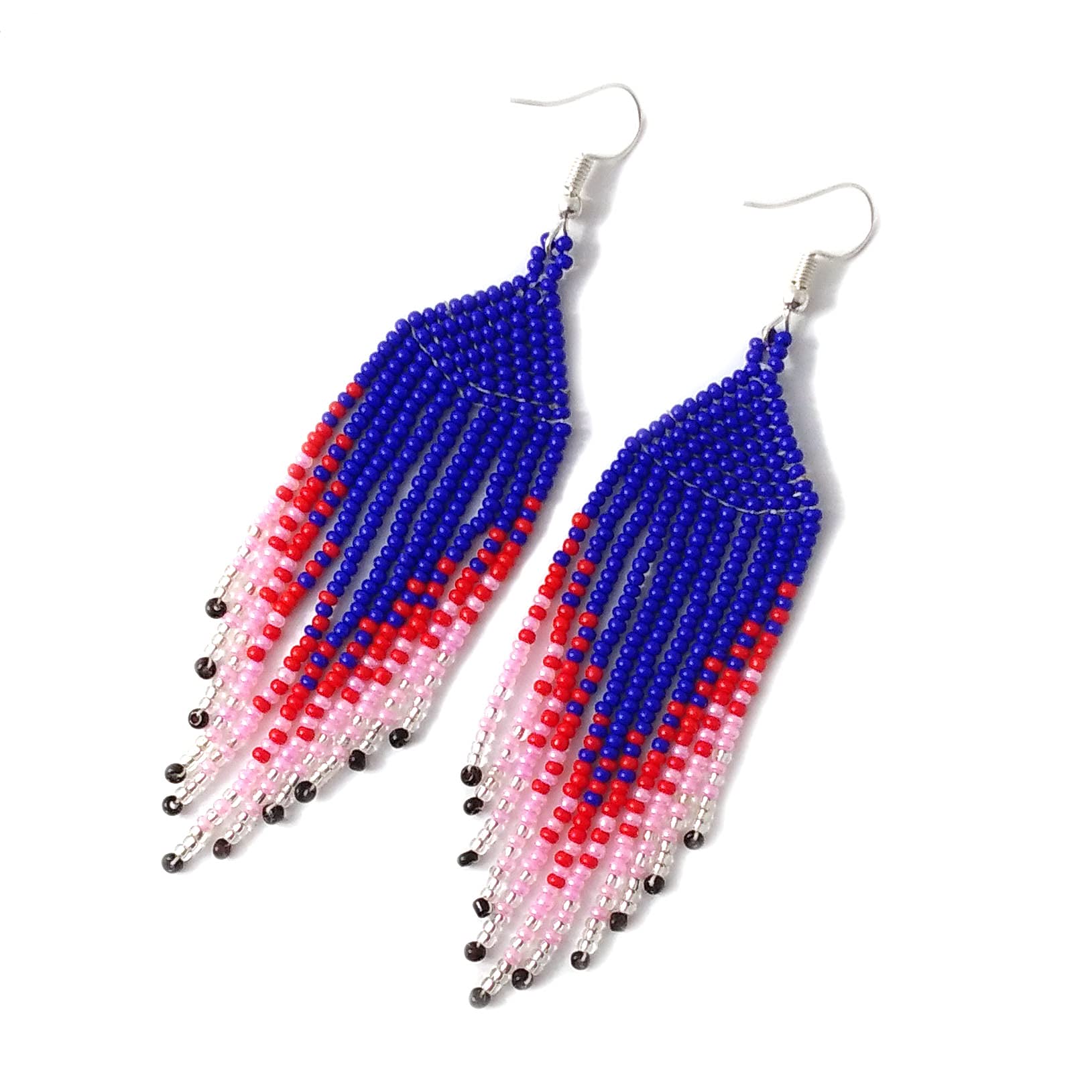 Beaded Earrings,Seed Beads Earrings,Multicolor Earrings,Drop Dangle Earrings,Earrings For Women,Girls (Handmade) (Blue,Pink) (B097KL97DV) Amazon Price History, Amazon Price Tracker