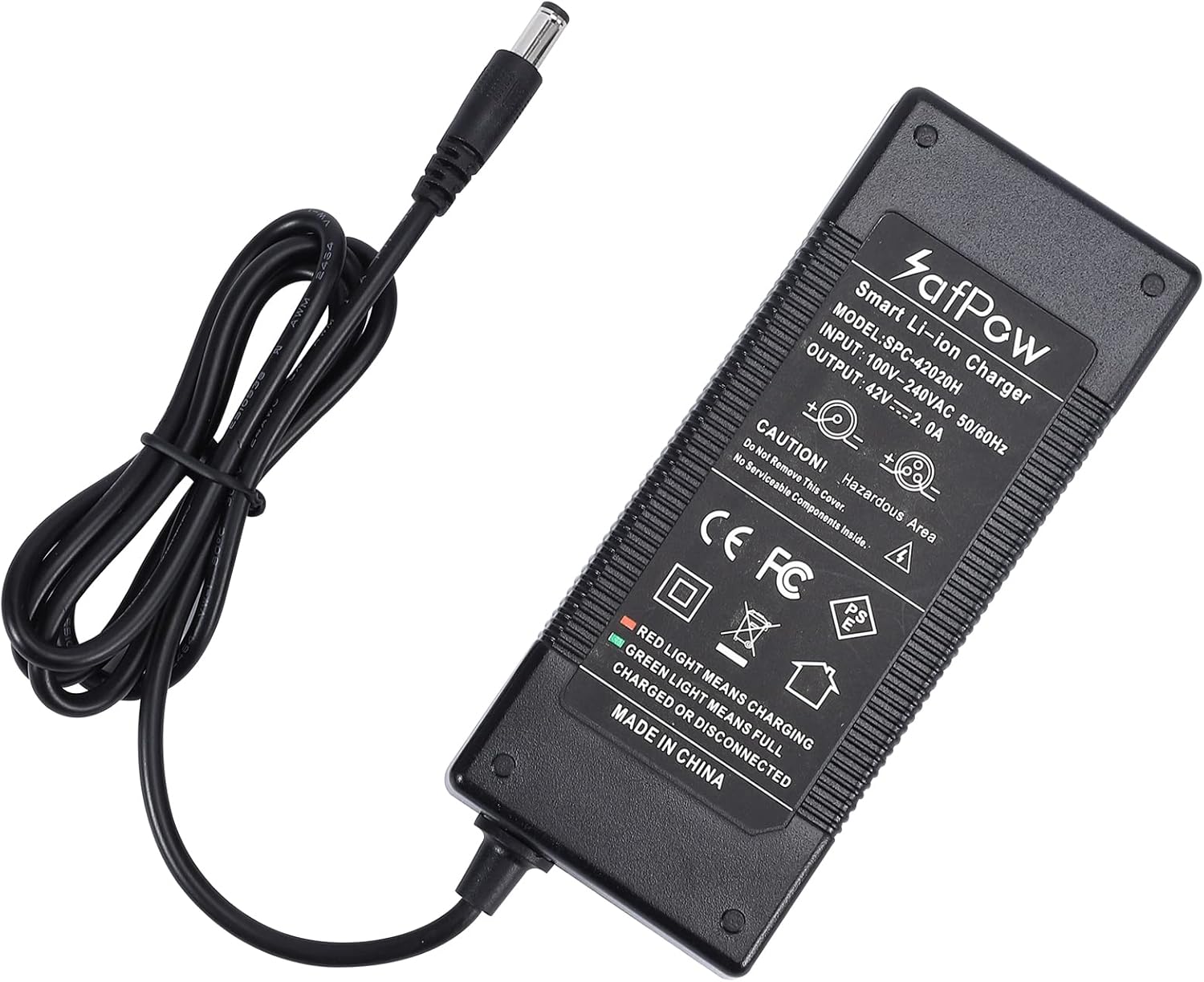 SafPow 42V 2A Charger for 36V Lithium Battery Packs with 1 Prong 5.5mm Connector Smart Universal Power Supply for 36 Volt Li-ion Such as Gotrax : Sports & Outdoors