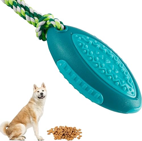 Audoloku Rompecabezas para perros, juguetes de fútbol para perros, rompecabezas de golosinas, dispensador de sonido, pelota de rugby, bola de