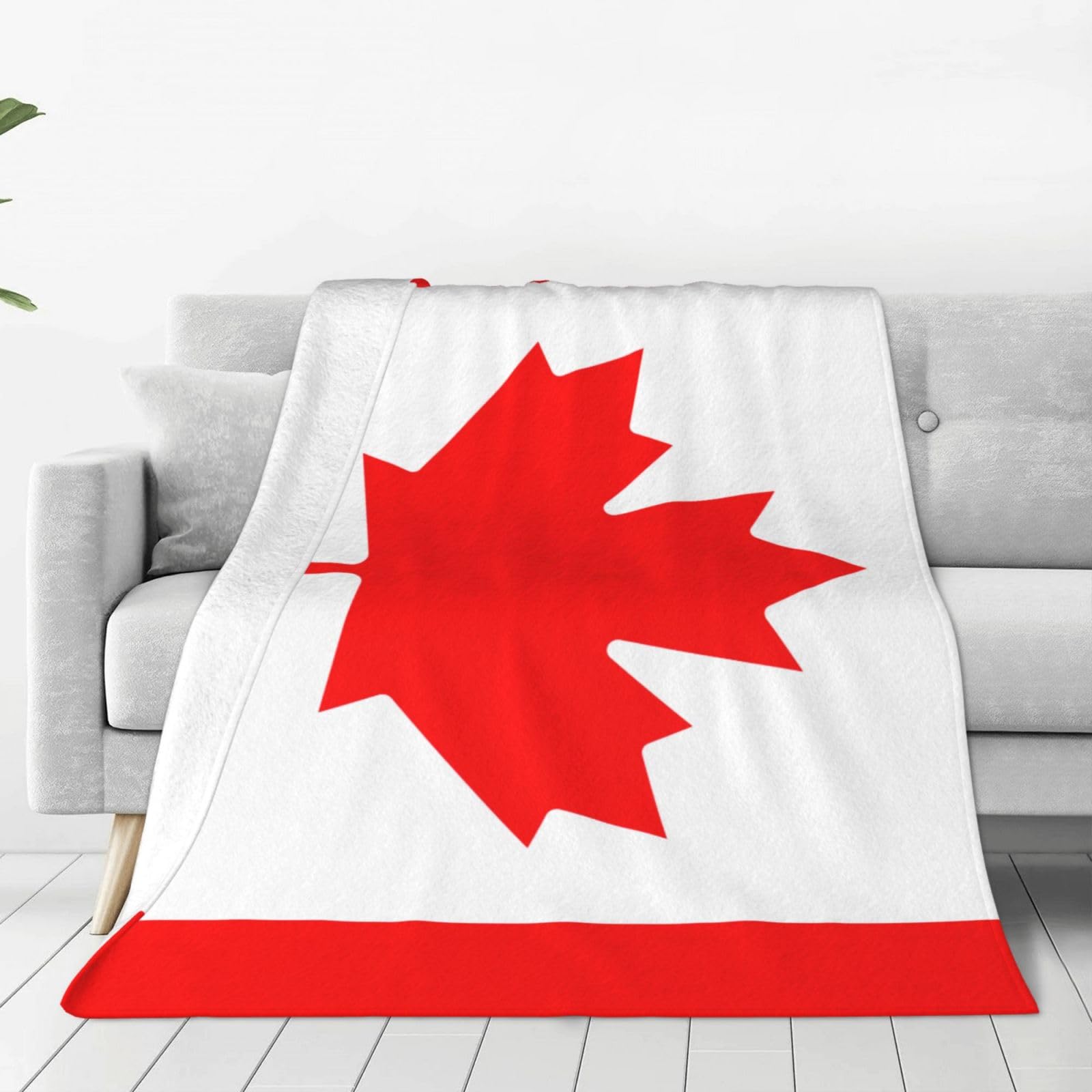 Couverture polaire chaude avec imprimé Canada pour hiver