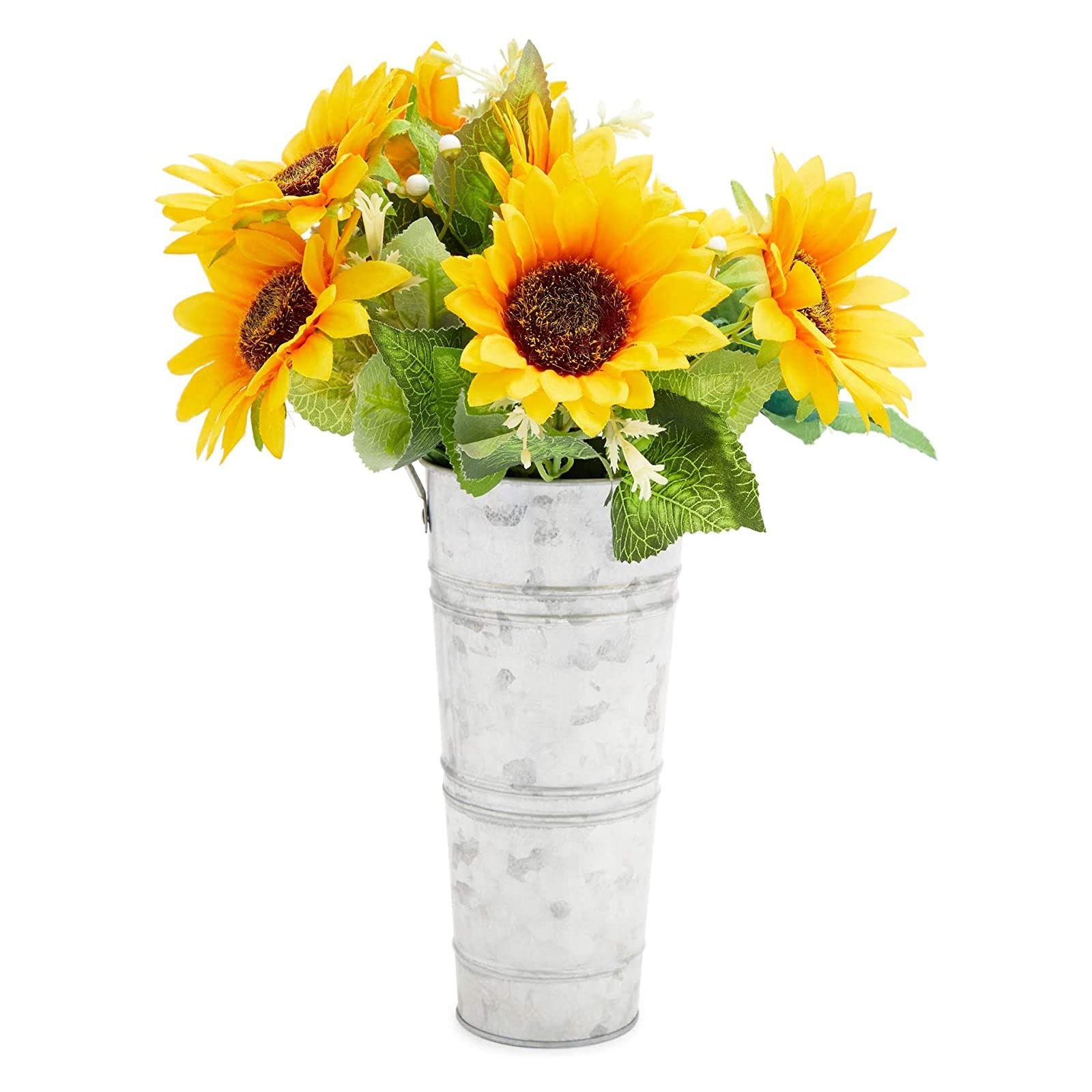Galvanized Metal Planter for Flowers, Farmhouse Home Décor (4 Pack)