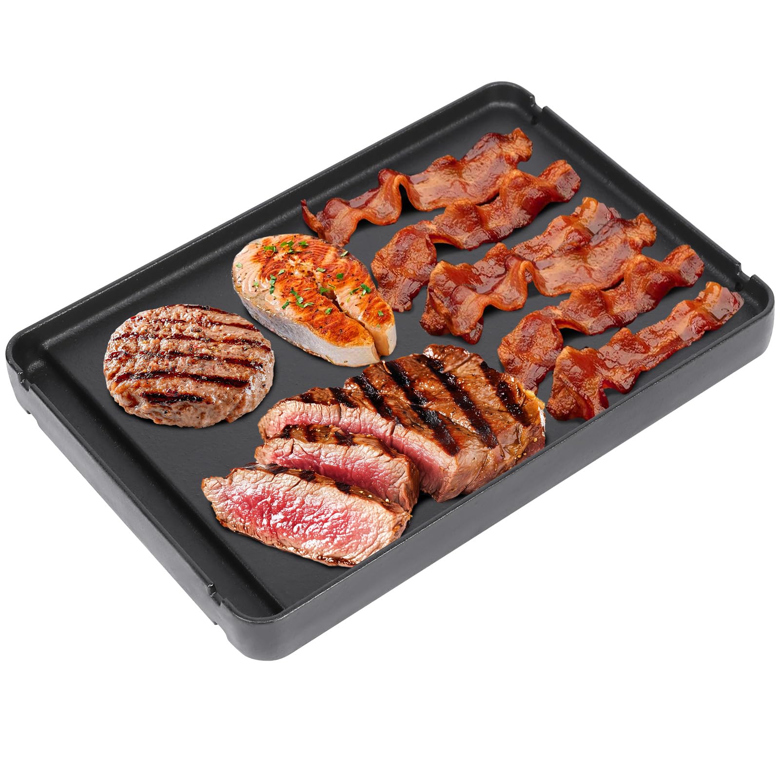 Denmay 31,5 x 21,5cm Gusseisen Grillplatte für Enders Urban II, Urban Pro II, Explorer II, Explorer Pro II Gasgrill, Antihaftbeschichtung Grillplatte Grill Zubehör,1 Stück