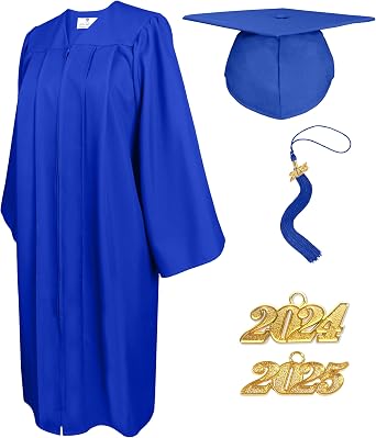 GradPlaza Unisex Matte Graduation Cap And Gown With Tassel 2024 2025 Graduation Gown Set