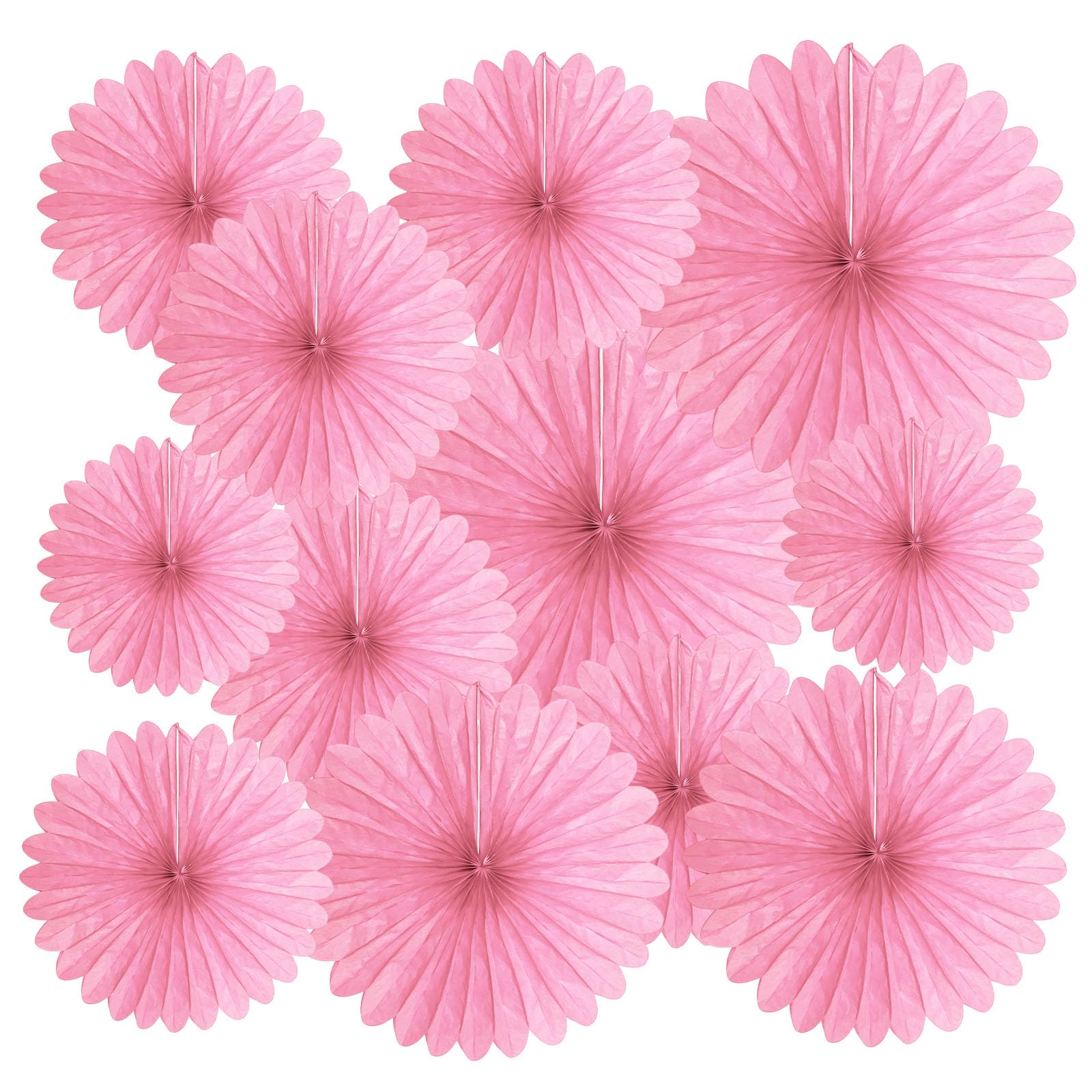 20 Pcs Pink Hanging Paper Fan, Hanging Honeycomb Round Paper Fans for Weddings, Birthdays, Christmas, Baby Showers, Classroom, Events Ceiling Party