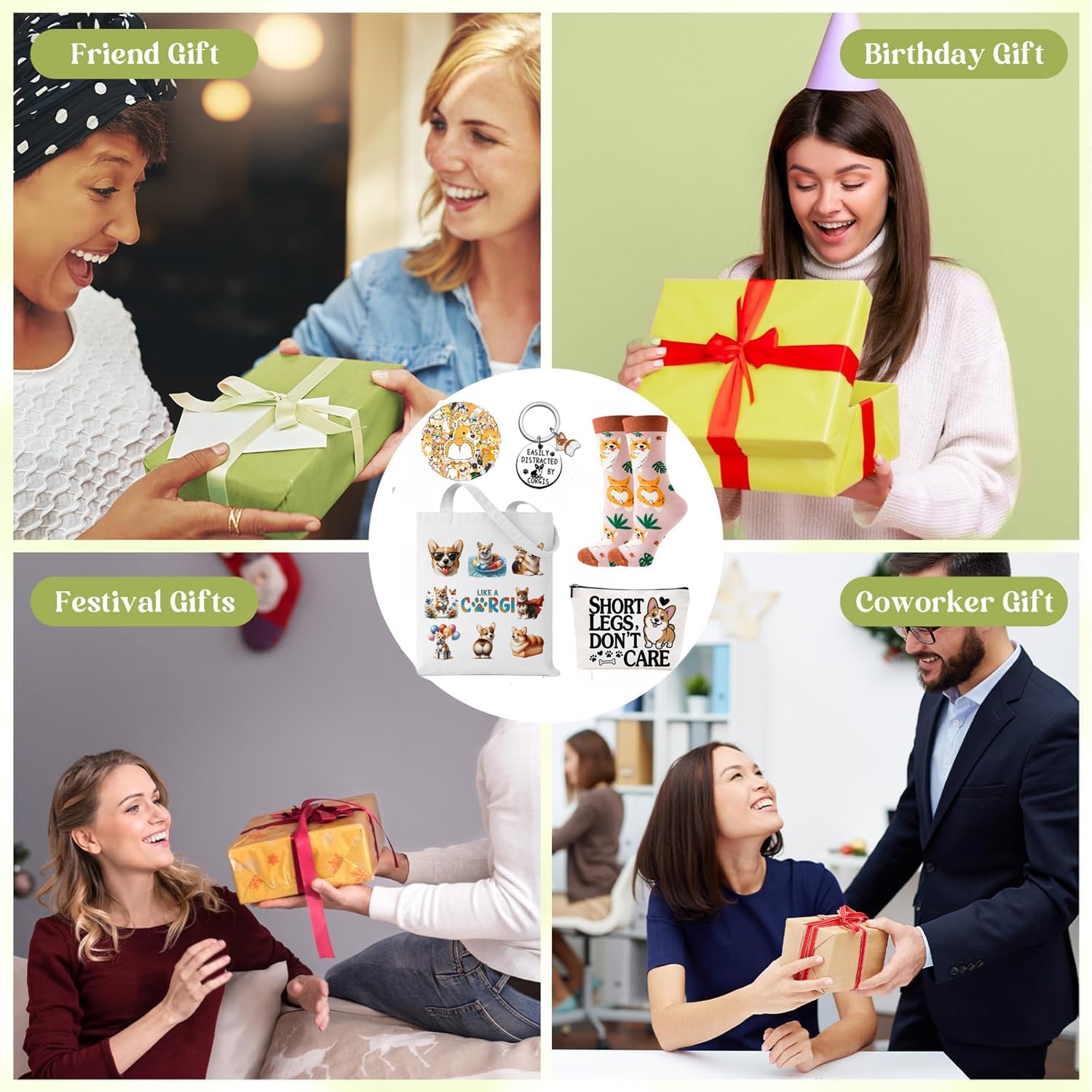 Corgi Gifts for Dog Lovers – Cute Handbag, Makeup Bag, Socks, Keychains & Stickers | Adorable Welsh Corgi Accessories for Birthday, Christmas & Everyday Use - Image 2