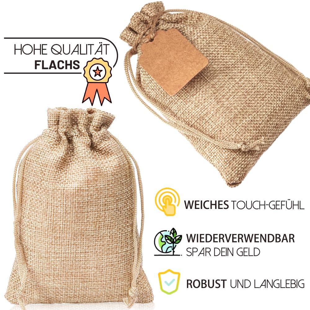 Woreczki z juty ze sznurkiem do ściągania, 30 sztuk, 10 x 14 cm, małe woreczki z juty, 30 kartek DIY, woreczki na prezent, torebki na biżuterię, kalendarz Ramadan, dekoracja bożonarodzeniowa
