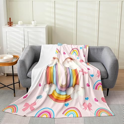 Miniatura 20 de Erosebridal Initial Letter N Fleece Throw Blanket 40"x50" - Ultra-Soft for Couch Sofa Bed,Monogrammed Flannel Blanket,Kids Kawaii Bows Fuzzy Plush