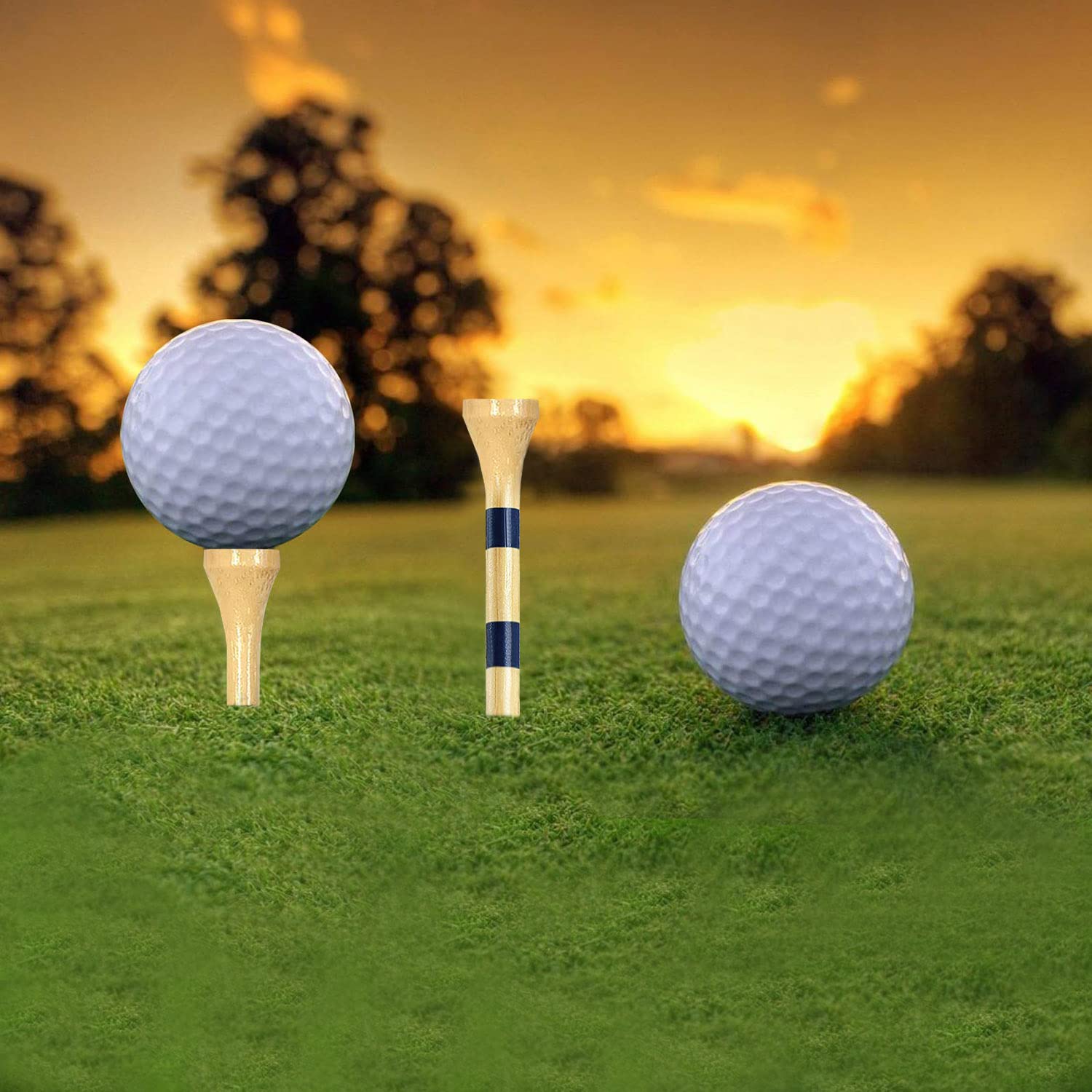 ACONDE Golf Tees - Té de golf de bambú, color amarillo