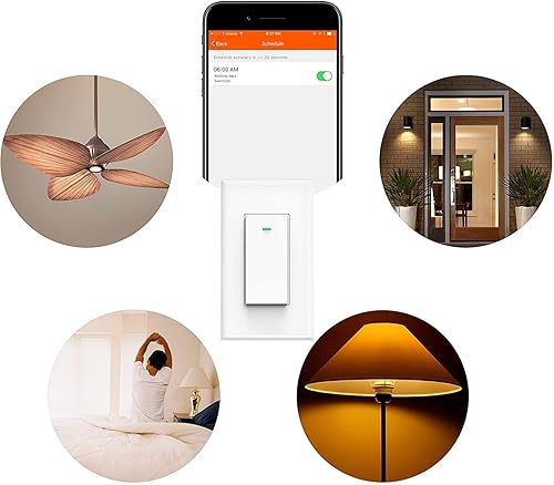 Miniatura 4 de Interruptor de luz inteligente, compatible con Alexa, Google Assistant, IFTTT, luz WiFi, requiere cable neutro, ajuste de horario, control remoto de